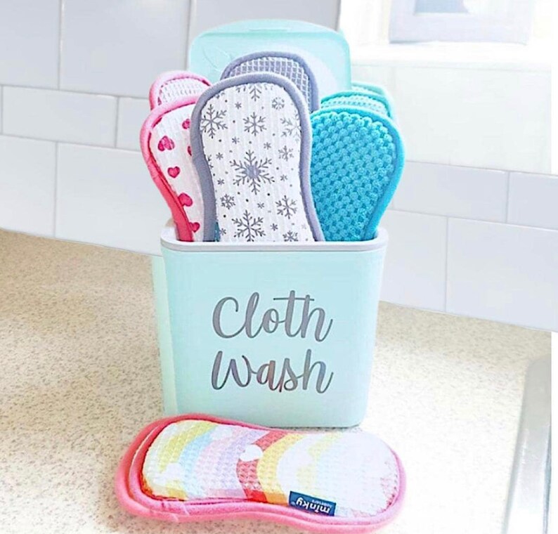 Pastel Green Minky Caddy With Label Personalised storage Etsy