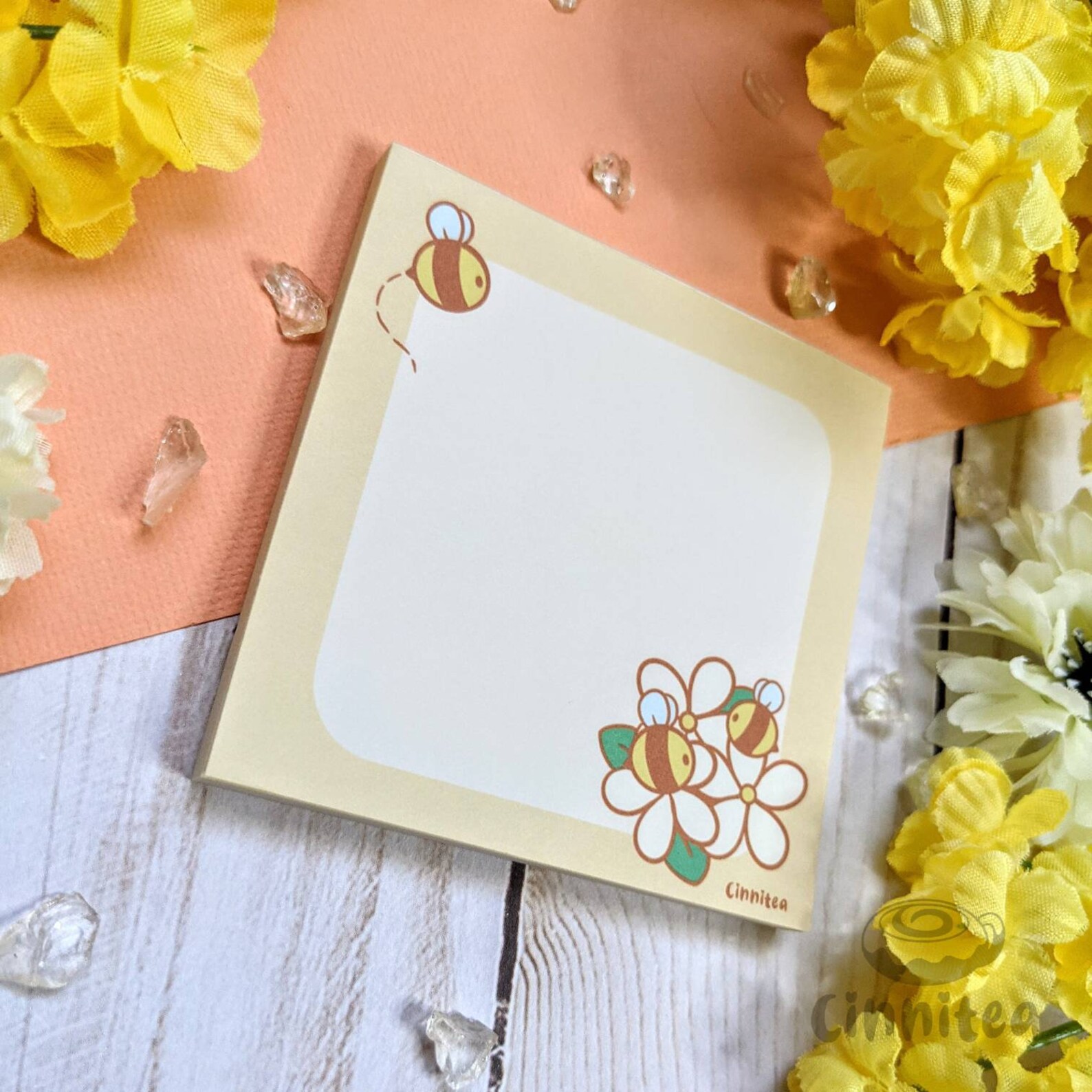 Honey Bee 3x3 Memo Pad // Cute Kawaii Bee Stationery Etsy