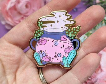 Magic Cauldron Enamel Pin // Halloween, Witch, Glitter, Cute, Kawaii