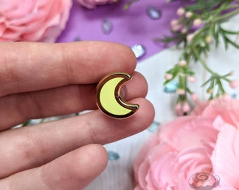 Moon Mini Enamel Pin // Board Filler, Halloween, Witch, Cute, Kawaii