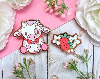 Tootie Strawberry Pins and Bundle // Cute, Kawaii, Fruit, Spring, Pastel