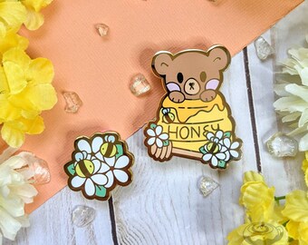 Bumble Berry Pins and Bundle // Cute, Kawaii, Honey Bee, Spring, Pastel