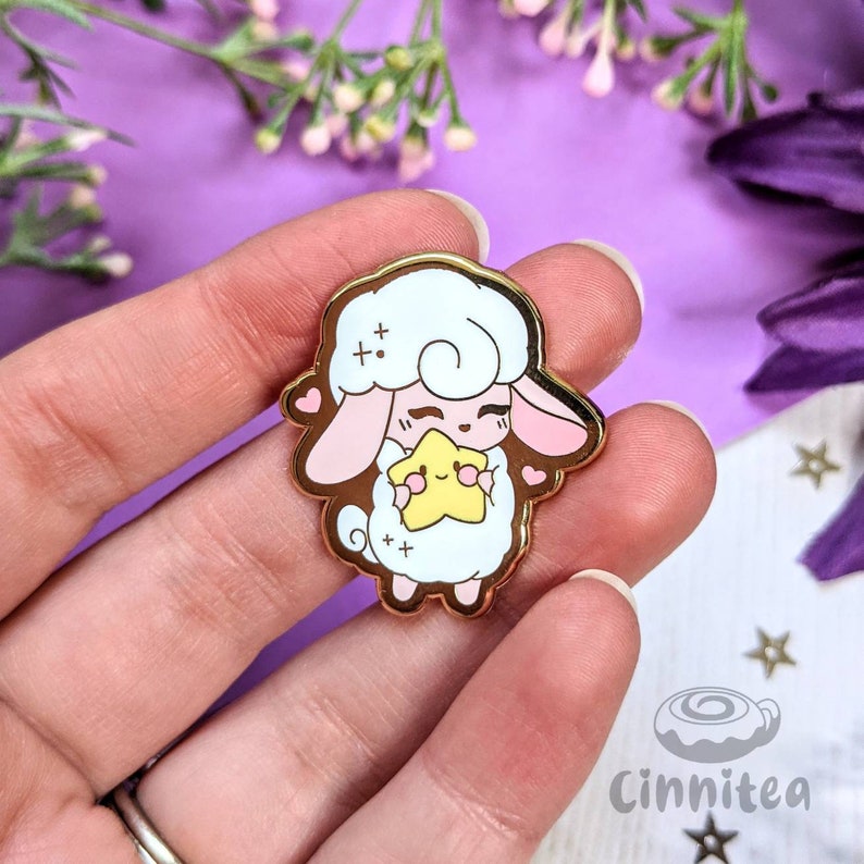 Catching Dreams Enamel Pin // Glitter, Sheep, Dreams, Cute, Kawaii image 2