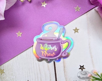 Holo Witches Brew Sticker // Holographic Effect, Cute Stationery, Kawaii Planner, Stationery