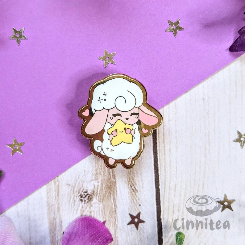 Catching Dreams Enamel Pin // Glitter, Sheep, Dreams, Cute, Kawaii image 3