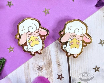 Catching Dreams Enamel Pin // Glitter, Sheep, Dreams, Cute, Kawaii