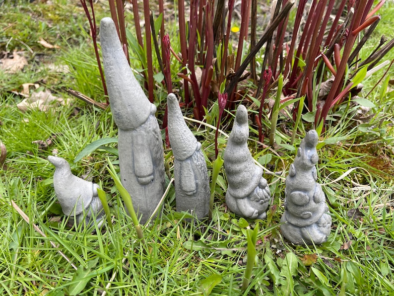 Gnomes Concrete Gnomes Cement Gnomesgarden Decor Garden Etsy