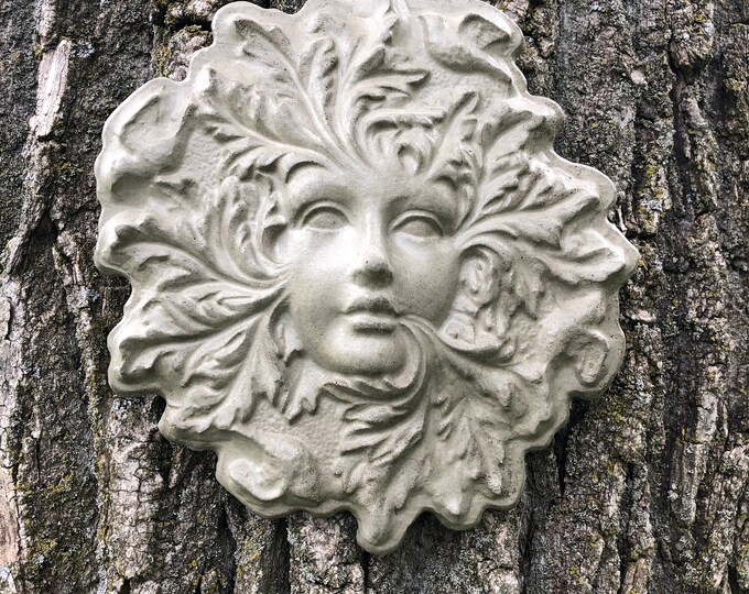 Green Lady Plaque Concrete Plaque Cement Plaque Garden Etsy