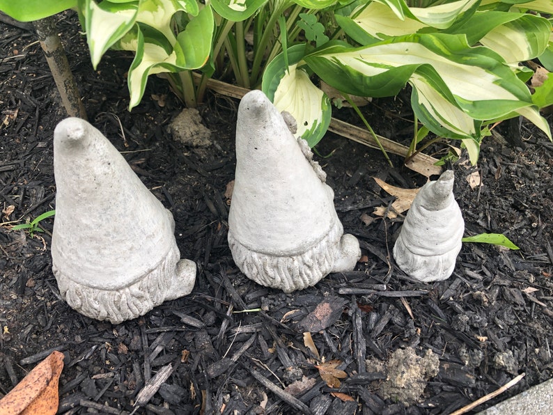 Gnomes Concrete Gnomes Cement Gnomesgarden Decor Garden Etsy