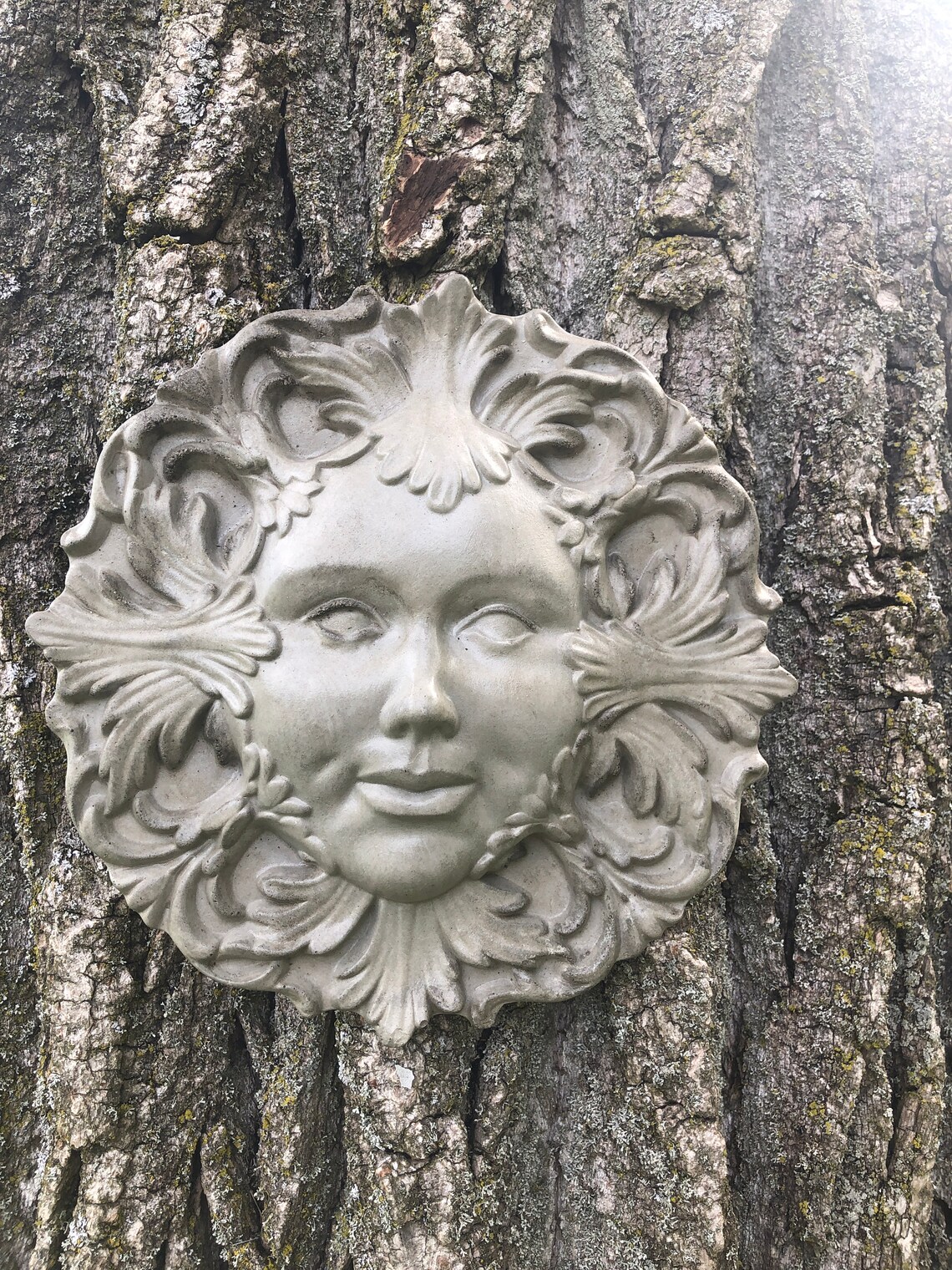 Green Lady Plaque Concrete Plaque Cement plaque Garden Etsy