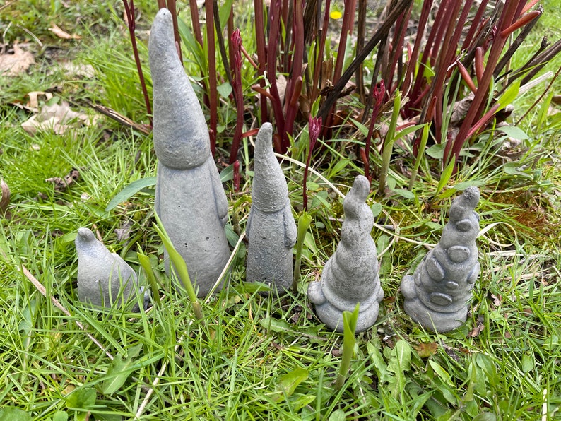 Gnomes Concrete Gnomes Cement Gnomesgarden Decor Garden Etsy
