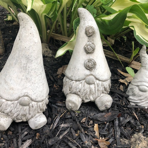 Gnomes Concrete Gnomes Cement Gnomesgarden Decor Garden Etsy