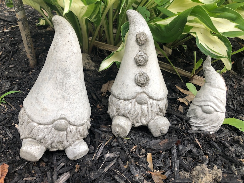 Gnomes Concrete Gnomes Cement Gnomesgarden Decor Garden Etsy