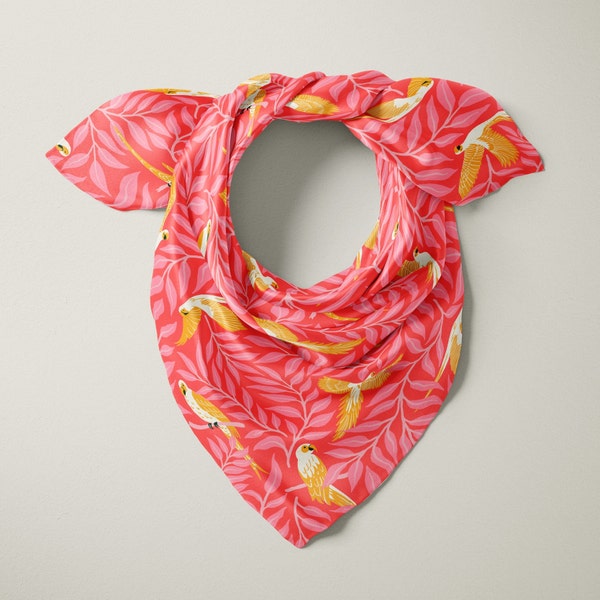 Exotic Parrot Jungle Bandana in Red