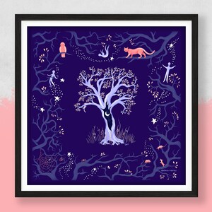 Moon Tree Art Print | Etsy