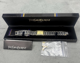 Vtg Yves Saint Laurent Tank Watch