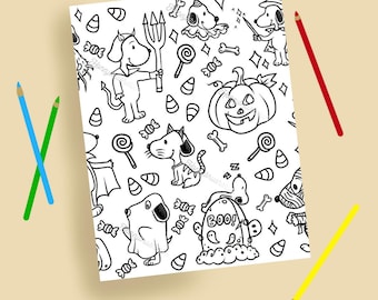 Snoopy Doodle Sheet | Colouring Sheet | Digital Download | Hand Drawn
