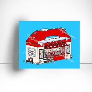 Cartão de Natal Timbits da Tim Hortons | Desenho | Download Digital | Desenhado à Mão