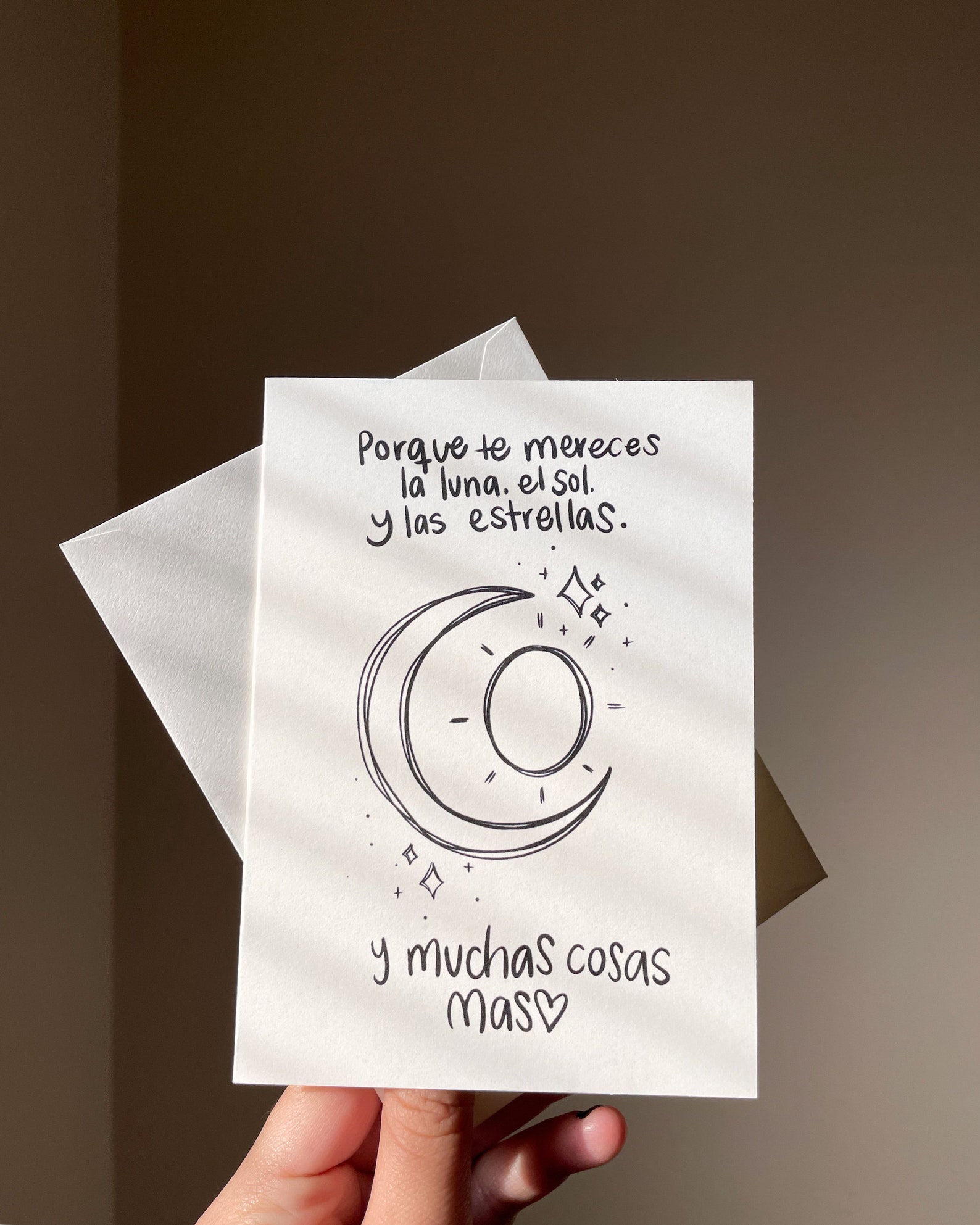 Aesthetic Gift Greeting Card / the Sun the Moon and the Etsy