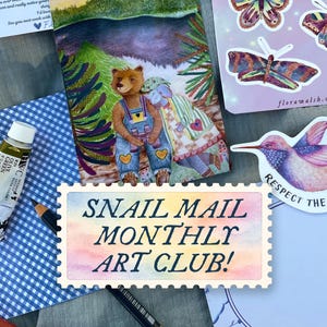 Monthly Snail Mail Art Print & Sticker Happy Mail Subscription Box