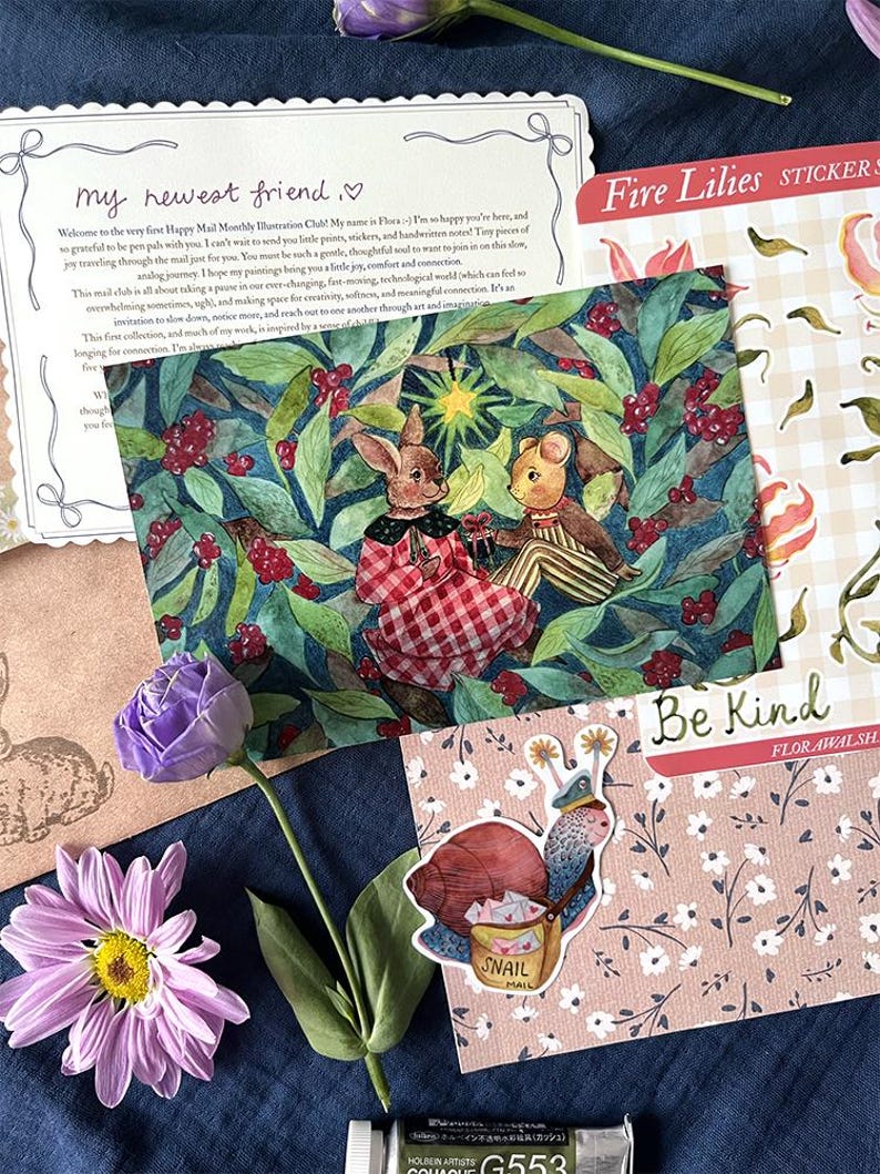 Monthly Snail Mail Art Print & Sticker Subscription Box image 2
