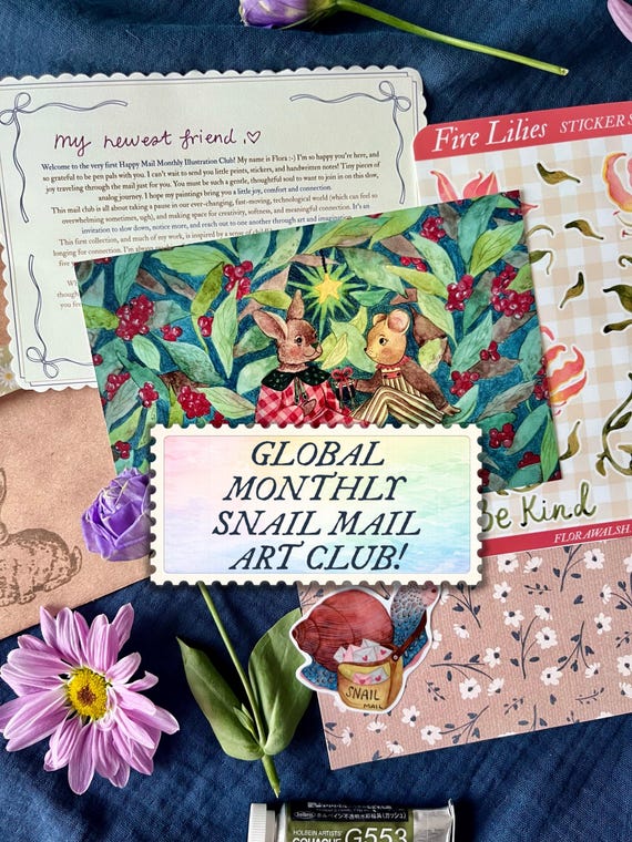 Happy Mail Monthly Art Print & Sticker Club: Snail Mail Subscription