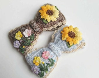 Customizable Hand Embroidered Hair Clips Hand Embroidery Embroidered Clip Embroidered Hairclip