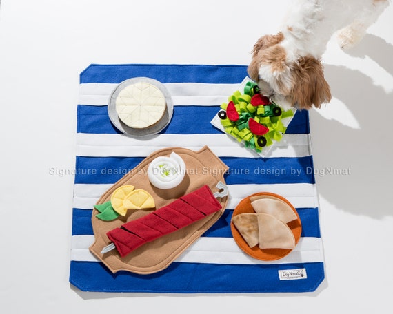Greek Feast Snuffle Mat Dog Toy Snuffle Mat Interactive Mental Exercise Dog Gift Brain Game Mentally Stimulating Game Feeding Mat Etsy