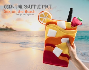 Sex on the Beach Cocktail Snuffle Mat- dog toy, pet toy, interactive, mental exercise, brain game, snuffle mat ,Handmade in USA