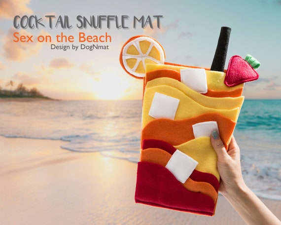 Sex on the Beach Cocktail Snuffle Mat- Dog Toy, Pet Toy, Interactive,  Mental Exercise, Brain Game, Snuffle Mat ,handmade in USA