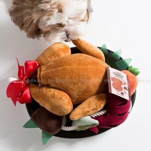 Stuffed Turkey snuffle dog toy-3 in 1 Hide and Seek toy, Snuffle dog toy and Rope toy