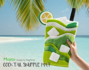 Mojito Cocktail Snuffle Mat- dog toy, pet toy, interactive, mental exercise, brain game, mentally stimulating game, Handmade in USA