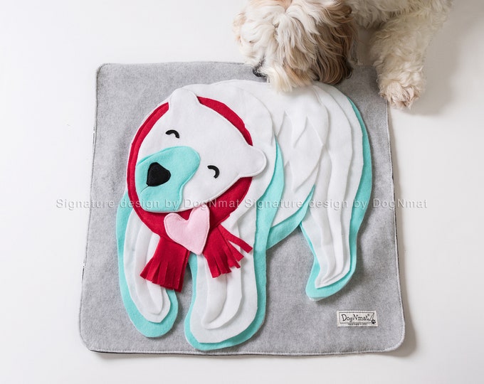 Tapis à priser ours polaire - jouet pour chien, tapis à priser, interactif, exercice mental, cadeau pour chien, jeu cérébral, jeu stimulant mentalement