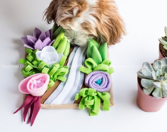 Handmade Succulent garden snuffle mat toy - dog toy, pet toy, interactive, mental exercise, pet gift, brain game, mentally stimulating game