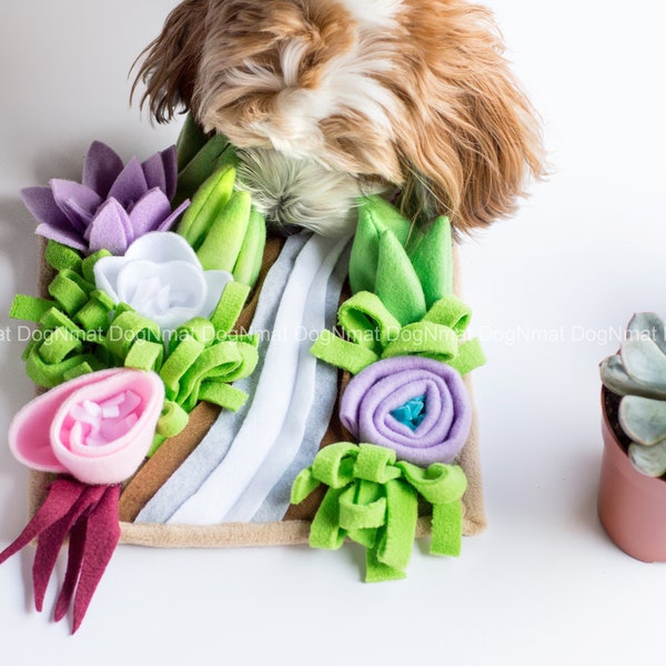 Handmade Succulent garden snuffle mat toy - dog toy, pet toy, interactive, mental exercise, pet gift, brain game, mentally stimulating game