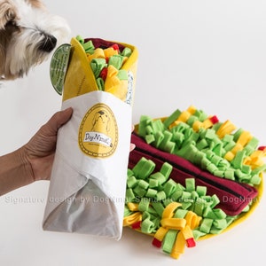 Taco snuffle dog toy - dog toys, snuffle mat, interactive, mental exercise, dog gift, brain game, mentally stimulating game