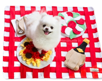 Italian Feast Snuffle Mat- dog toy, pet toy, interactive, mental exercise, pet gift, brain game, mentally stimulating game, Handmade in USA