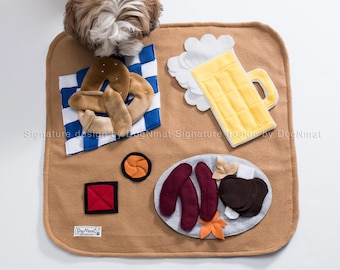Oktoberfest Snuffle Mat Dog Toy, interactive, mental exercise, dog gift, brain game, mentally stimulating game, Feeding Mat