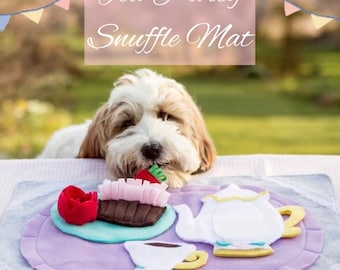 Tea party snuffle mat-Dog Toy, snuffle mat, interactive, mental exercise, dog gift, brain game, mentally stimulating game, Feeding Mat