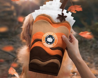 Pumpkin Spice Latte Snuffle mat-Handmade dog toys, cat toys, pet toys, snuffle mat, interactive, mental exercise, dog gift, brain game