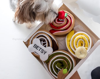 Cinnamon Roll Snuffle mat- Dog toy,  Handmade in USA, interactive, personalized pet gift