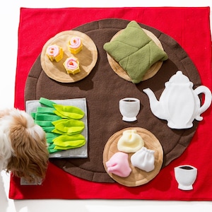 Dim Sum Cuisine Snuffle Mat Dog Toy, snuffle mat, interactive, mental exercise, dog gift, brain game, mentally stimulating game, Feeding Mat