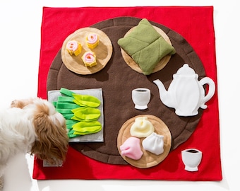 Dim Sum Cuisine Snuffle Mat Dog Toy, snuffle mat, interactive, mental exercise, dog gift, brain game, mentally stimulating game, Feeding Mat