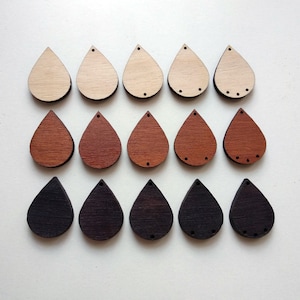 10 Wood Teardrop Blanks Jewelry Laser Cut Teardrop earrings Blanks Jewelry Blanks Wooden Blanks Wood Shapes Laser Cut Wood Shape Craft