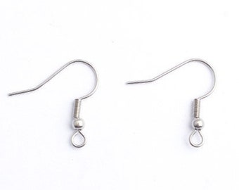 May include: Two silver earring hooks with a small ball at the end.