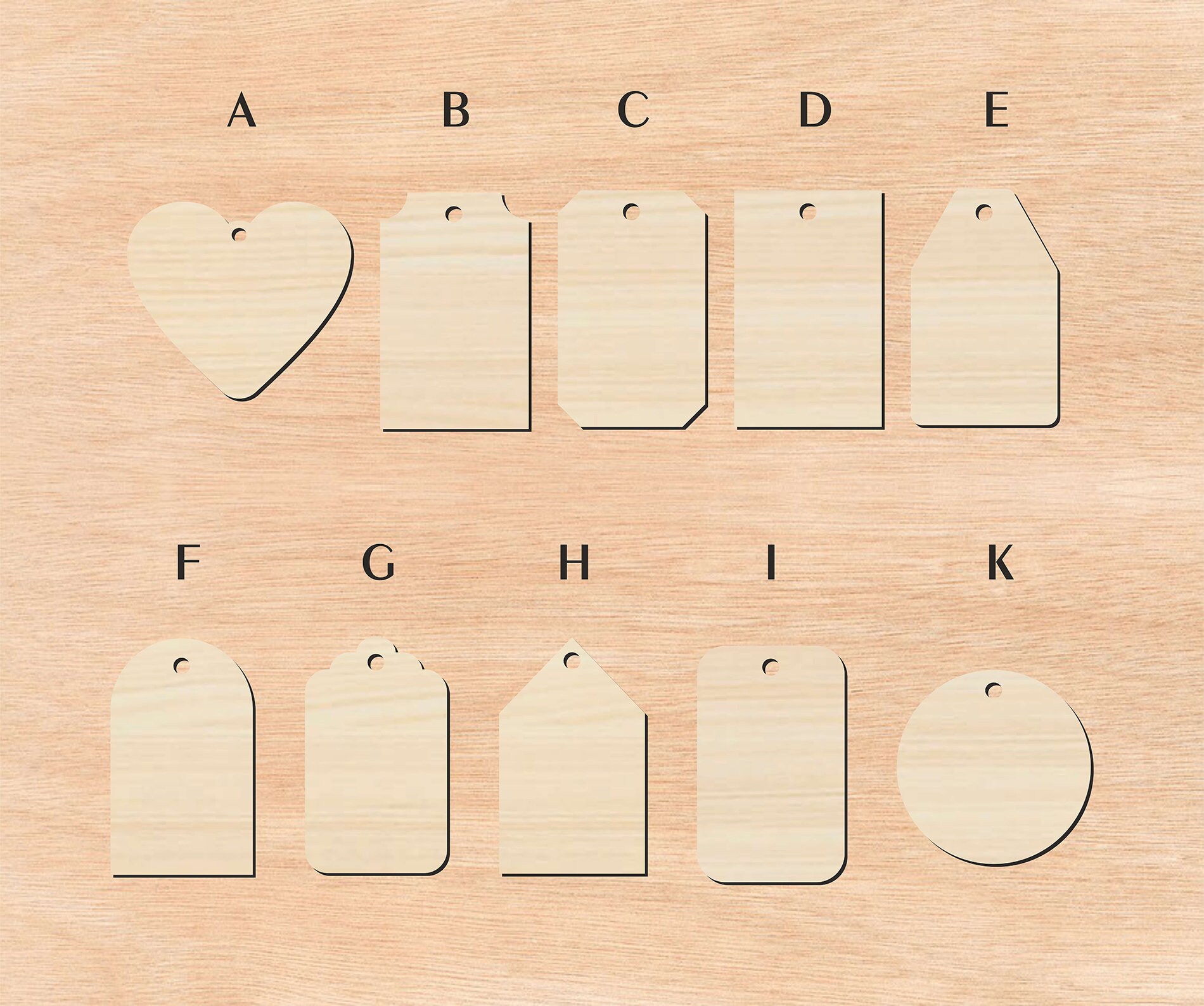10 Personalized Tag Blanks Name Tag Wood Tag Custom Tag Holder Etsy