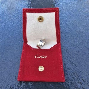 Cartier Love Wedding Band Ring 18k White Gold Sz 47 Us 4 & Pouch