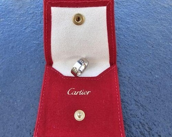 Cartier Love Wedding Band Ring 18k White Gold Sz 47 Us 4 & Pouch