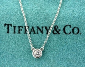 Tiffany & Co. Peretti Yard Pendant Necklace Diamond Sterling Silver .10ct 875