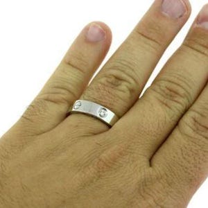 Cartier Love 3 Diamond Band Ring Mens 62 Box Certificate Receipt 18k White